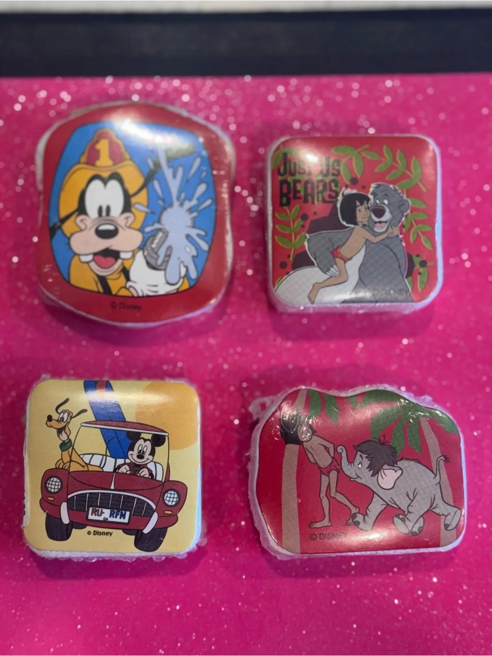 Vintage 2006 Four Pack Disney Magic Towel Collectibles!